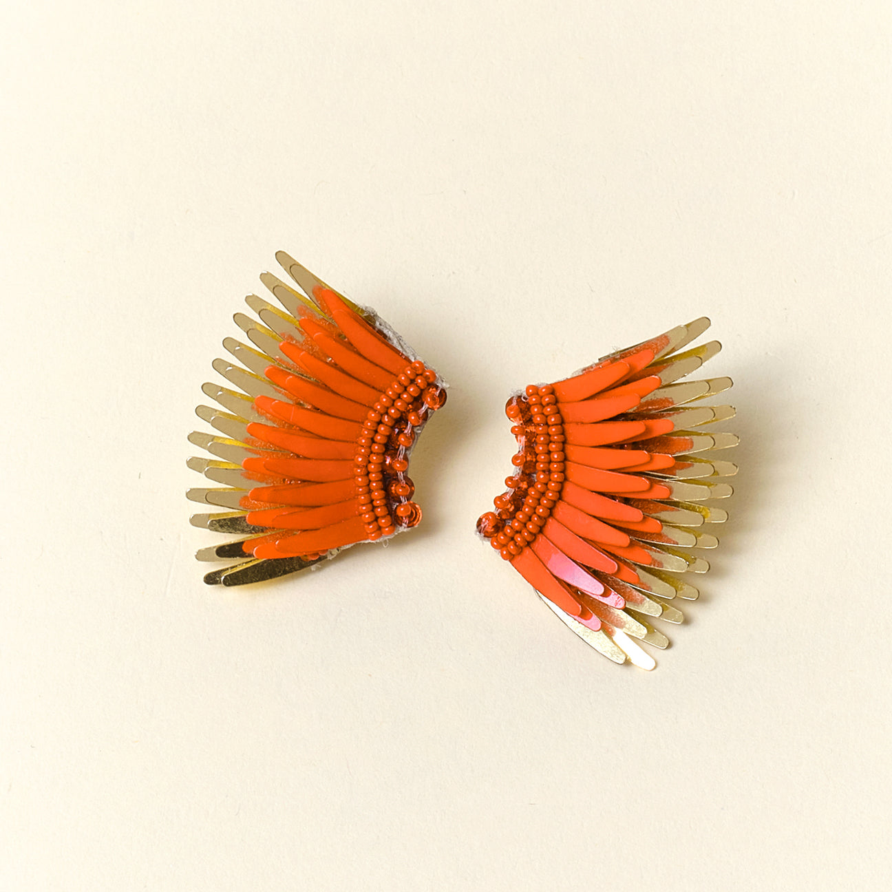 Mini Madeline Earrings In Gold and Orange by Mignonne Gavigan